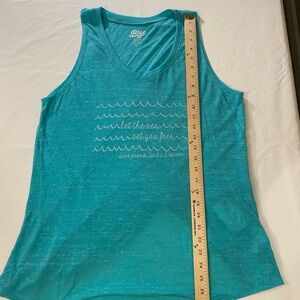 Aqua Muscle Tank, ocean waves, beach, summer, XL, Blue 84, NWT